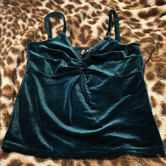 Elegant Teal Velvet Women's Top - Picture 1 of 3